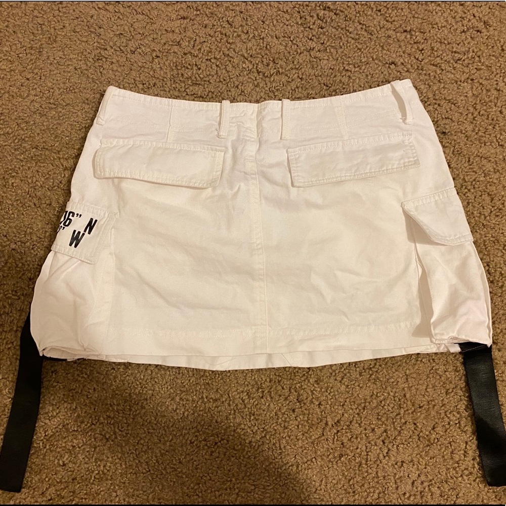 White LF mini cargo skirt
